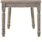 Poltrona Faustine in tessuto marrone chiaro/finitura rovere chiaro recuperato - Acme Furniture