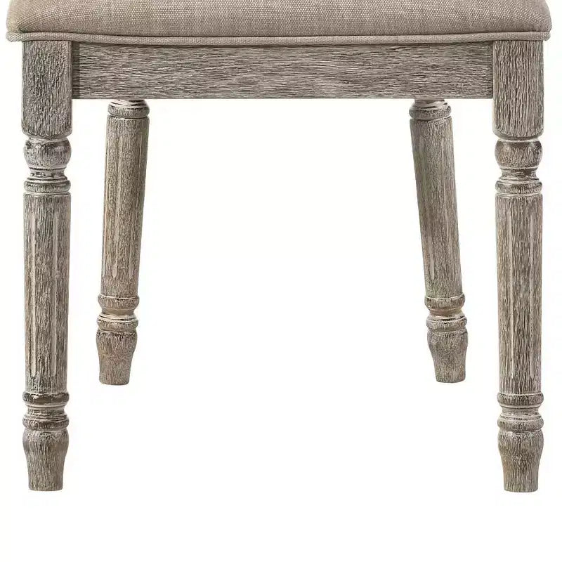 Poltrona Faustine in tessuto marrone chiaro/finitura rovere chiaro recuperato - Acme Furniture