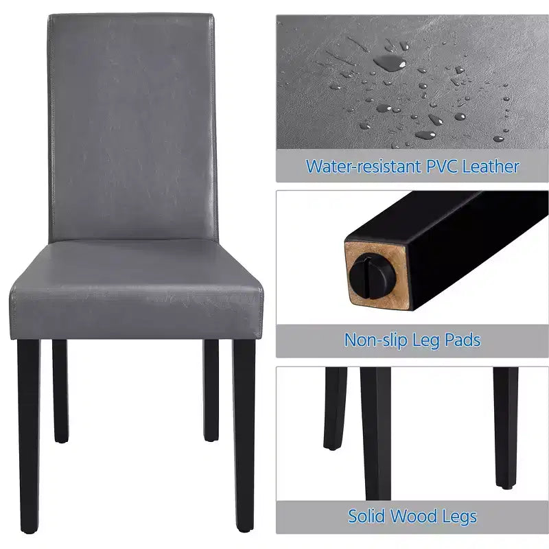 Yaheetech 4pcs High Back Padded Dining Chairs With Wood Legs for Home Restaurants