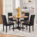 Yaheetech 4pcs High Back Padded Dining Chairs With Wood Legs for Home Restaurants