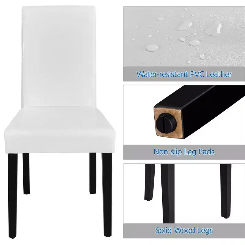 Yaheetech 4pcs High Back Padded Dining Chairs With Wood Legs for Home Restaurants
