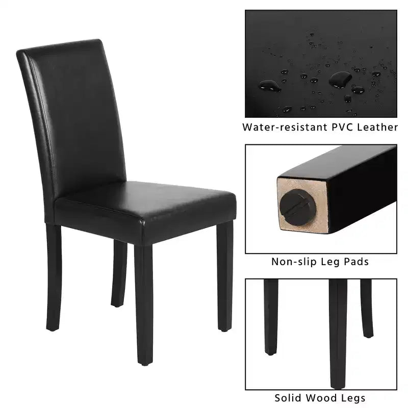 Yaheetech 4pcs High Back Padded Dining Chairs With Wood Legs for Home Restaurants