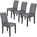 Yaheetech 4pcs High Back Padded Dining Chairs With Wood Legs for Home Restaurants