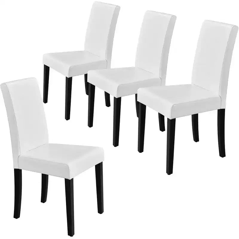 Yaheetech 4 sedie da pranzo imbottite con schienale alto e gambe in legno per ristoranti domestici