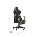 Flash Furniture X30 Gaming Chair Racing Computer Chair with Reclining Back, Slide-Out Footrest, and Transparent Roller Wheels