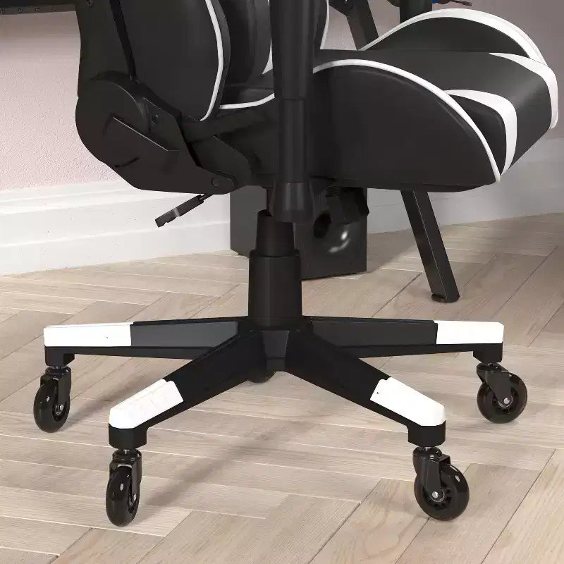 Flash Furniture X20 Gaming Chair Racing Office Computer PC Adjustable Chair with Reclining Back and Transparent Roller Wheels