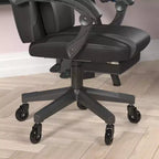 Flash Furniture X40 Gaming Chair Racing Computer Chair with Fully Reclining Back/Arms and Transparent Roller Wheels, Slide-Out Footrest