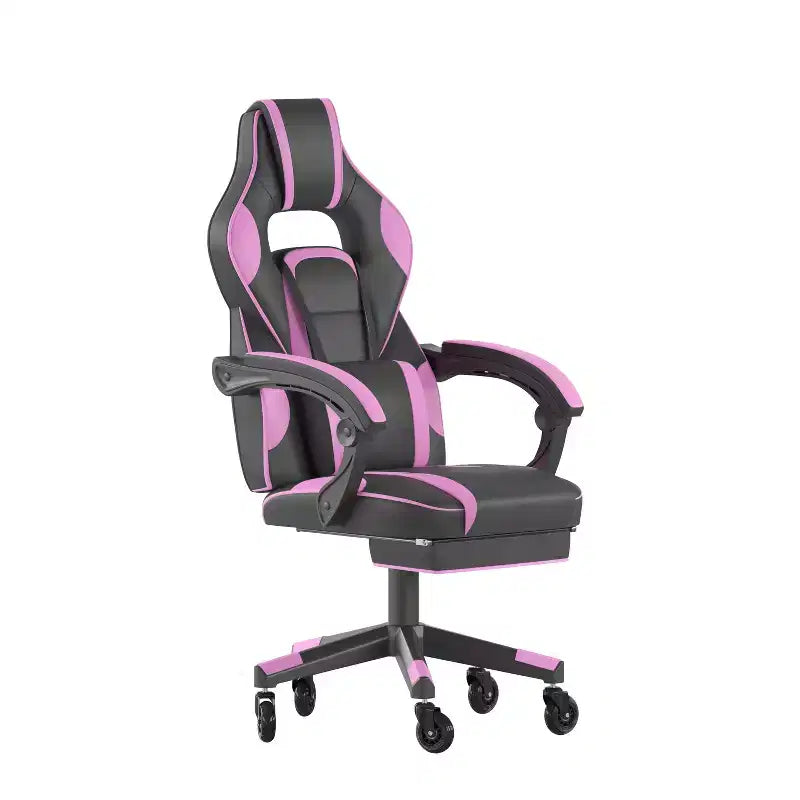 Flash Furniture X40 Sedia da Gaming da Corsa con Schienale/Braccioli Completamente Reclinabili e Ruote Trasparenti, Poggiapiedi Estraibile