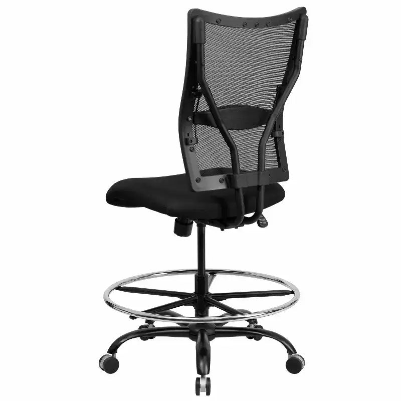 Sedia ergonomica da disegno Emma e Oliver 400 lb. Big & Tall con schienale in rete nera