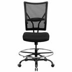 Sedia ergonomica da disegno Emma e Oliver 400 lb. Big & Tall con schienale in rete nera