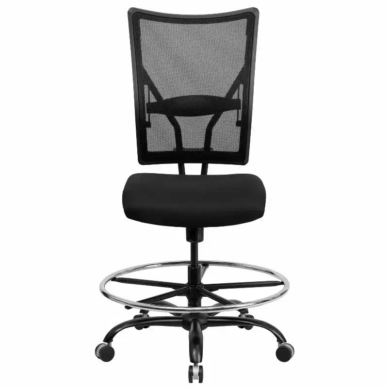 Sedia ergonomica da disegno Emma e Oliver 400 lb. Big & Tall con schienale in rete nera