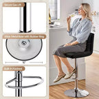 Yaheetech 2pcs Adjustable PU Leather Swivel Stool Armless Chairs with Bigger Base