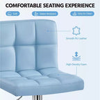 Yaheetech 2pcs Adjustable PU Leather Swivel Stool Armless Chairs with Bigger Base
