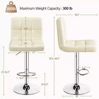 Yaheetech 2pcs Adjustable PU Leather Swivel Stool Armless Chairs with Bigger Base