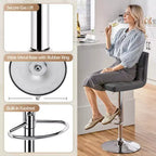 Yaheetech 2pcs Adjustable PU Leather Swivel Stool Armless Chairs with Bigger Base