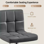 Yaheetech 2pcs Adjustable PU Leather Swivel Stool Armless Chairs with Bigger Base