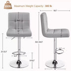 Yaheetech 2pcs Adjustable PU Leather Swivel Stool Armless Chairs with Bigger Base