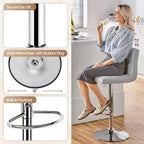 Yaheetech 2pcs Adjustable PU Leather Swivel Stool Armless Chairs with Bigger Base
