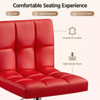 Yaheetech 2pcs Adjustable PU Leather Swivel Stool Armless Chairs with Bigger Base