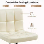 Yaheetech 2pcs Adjustable PU Leather Swivel Stool Armless Chairs with Bigger Base