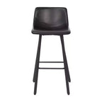 Flash Furniture Caleb Modern Armless 30 Inch Bar Height Commercial Grade Barstools with Footrests and Matte Iron Frames, Set of 2