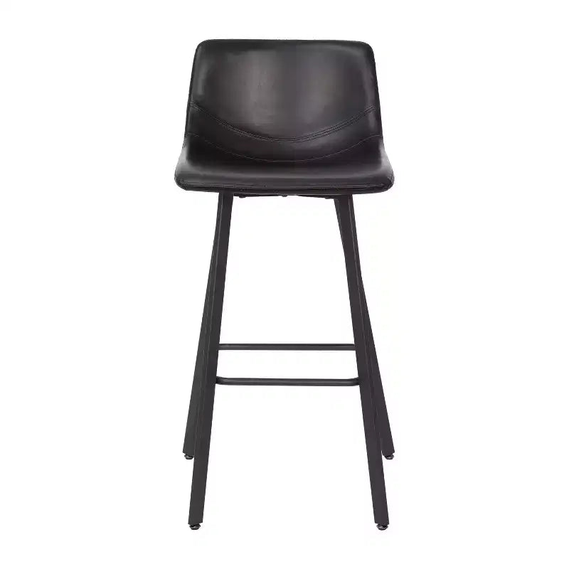 Flash Furniture Caleb Modern Armless 30 Inch Bar Height Commercial Grade Barstools with Footrests and Matte Iron Frames, Set of 2