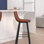 Flash Furniture Caleb Modern Armless 30 Inch Bar Height Commercial Grade Barstools with Footrests and Matte Iron Frames, Set of 2