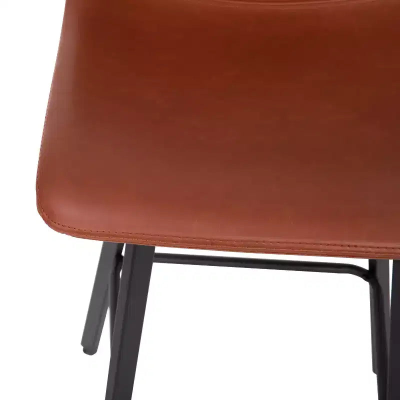 Flash Furniture Caleb Modern Armless 30 Inch Bar Height Commercial Grade Barstools with Footrests and Matte Iron Frames, Set of 2