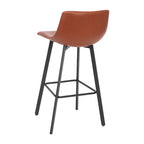 Flash Furniture Caleb Modern Armless 30 Inch Bar Height Commercial Grade Barstools with Footrests and Matte Iron Frames, Set of 2