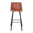 Flash Furniture Caleb Modern Armless 30 Inch Bar Height Commercial Grade Barstools with Footrests and Matte Iron Frames, Set of 2