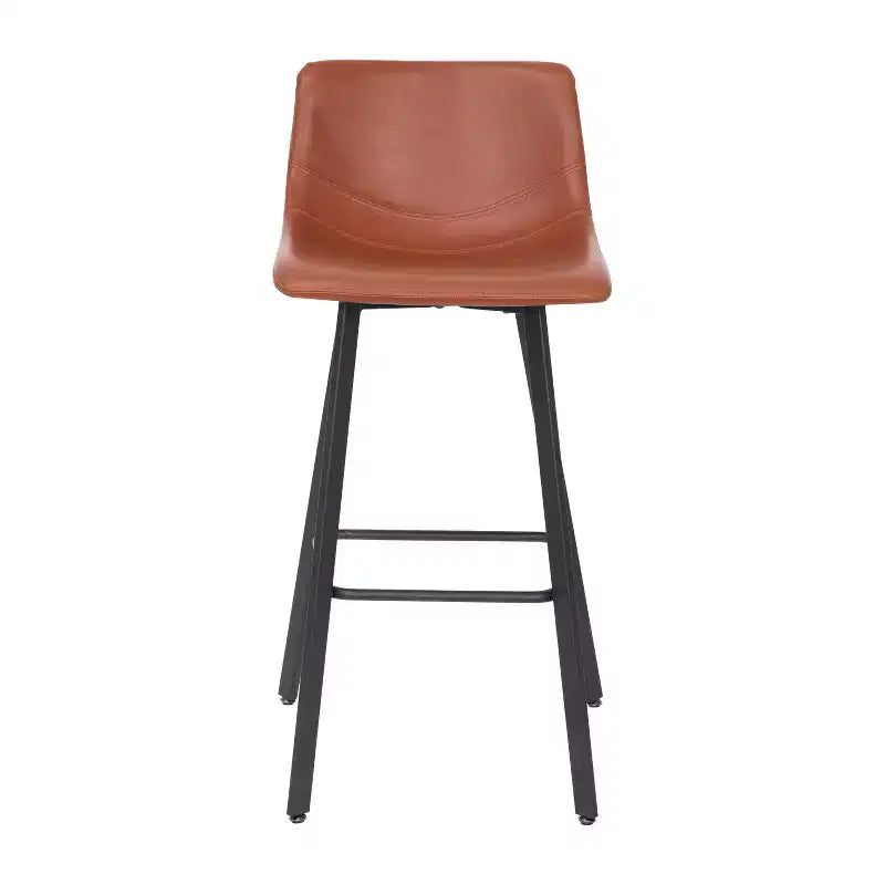 Flash Furniture Caleb Modern Armless 30 Inch Bar Height Commercial Grade Barstools with Footrests and Matte Iron Frames, Set of 2