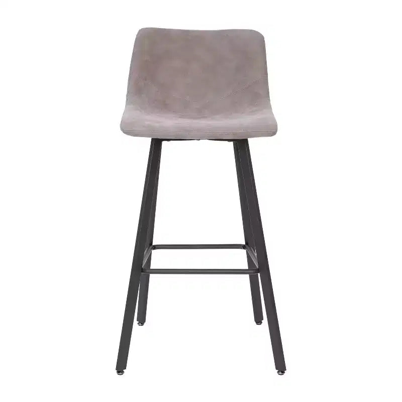 Flash Furniture Caleb Modern Armless 30 Inch Bar Height Commercial Grade Barstools with Footrests and Matte Iron Frames, Set of 2
