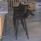 Flash Furniture Caleb Modern Armless 30 Inch Bar Height Commercial Grade Barstools with Footrests and Matte Iron Frames, Set of 2