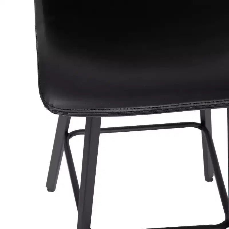 Flash Furniture Caleb Modern Armless 30 Inch Bar Height Commercial Grade Barstools with Footrests and Matte Iron Frames, Set of 2