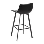 Flash Furniture Caleb Modern Armless 30 Inch Bar Height Commercial Grade Barstools with Footrests and Matte Iron Frames, Set of 2