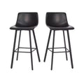 Flash Furniture Caleb Modern Armless 30 Inch Bar Height Commercial Grade Barstools with Footrests and Matte Iron Frames, Set of 2