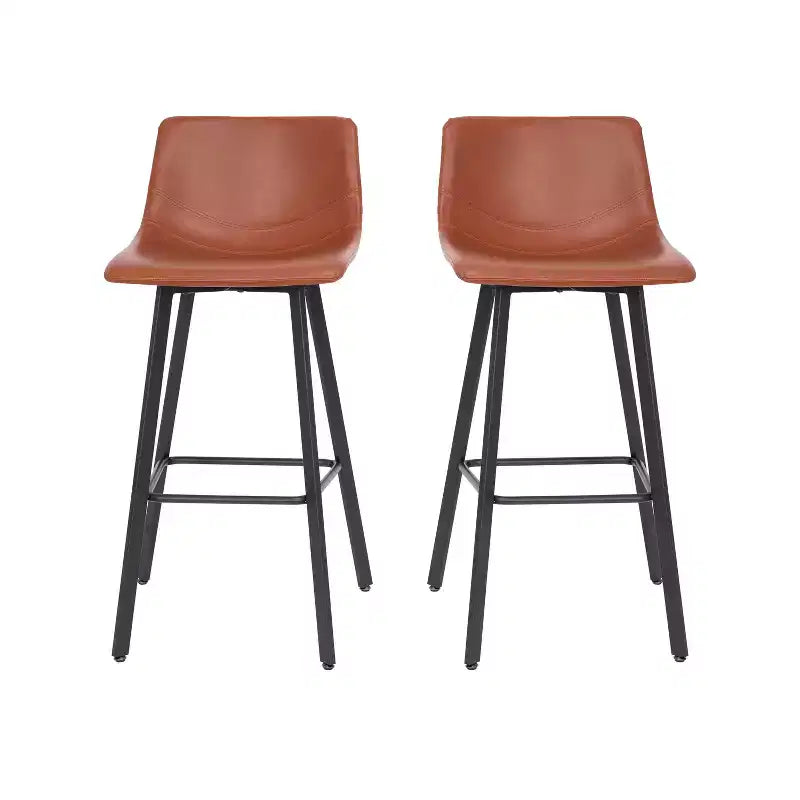 Flash Furniture Caleb Modern Armless 30 Inch Sgabelli da Bar di Altezza Commerciale con Poggiapiedi e Struttura in Ferro Opaco, Set da 2