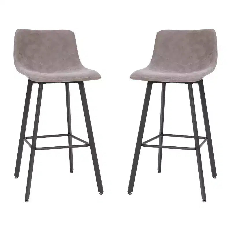 Flash Furniture Caleb Modern Armless 30 Inch Sgabelli da Bar di Altezza Commerciale con Poggiapiedi e Struttura in Ferro Opaco, Set da 2