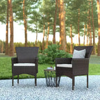 Set di 2 sedie da patio moderne in vimini Emma e Oliver con cuscini rimovibili per uso interno ed esterno