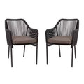 Emma and Oliver Woven All-Weather Outdoor Two-Piece Club Chair Set with Coordinating Cushions for Porch, Backyard and Patio
