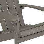 Emma and Oliver 2 Pack Outdoor All-Weather Poly Resin Wood Adirondack Chairs