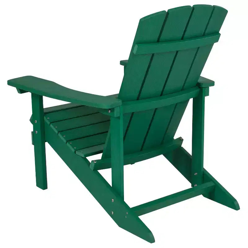 Emma and Oliver 2 Pack Outdoor All-Weather Poly Resin Wood Adirondack Chairs