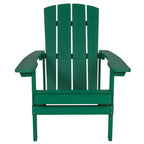 Emma and Oliver 2 Pack Outdoor All-Weather Poly Resin Wood Adirondack Chairs