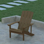 Emma and Oliver 2 Pack Outdoor All-Weather Poly Resin Wood Adirondack Chairs
