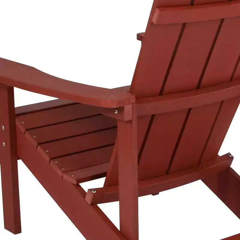 Emma and Oliver 2 Pack Outdoor All-Weather Poly Resin Wood Adirondack Chairs