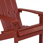 Emma and Oliver 2 Pack Outdoor All-Weather Poly Resin Wood Adirondack Chairs