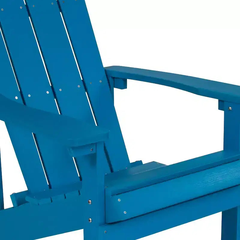 Emma and Oliver 2 Pack Outdoor All-Weather Poly Resin Wood Adirondack Chairs