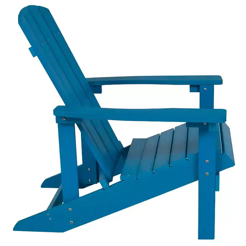 Emma and Oliver 2 Pack Outdoor All-Weather Poly Resin Wood Adirondack Chairs