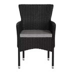 Emma and Oliver Set of 4 Modern Wicker Patio Chairs with Removable Cushions for Indoor and Outdoor Use