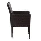 Emma and Oliver Set of 4 Modern Wicker Patio Chairs with Removable Cushions for Indoor and Outdoor Use